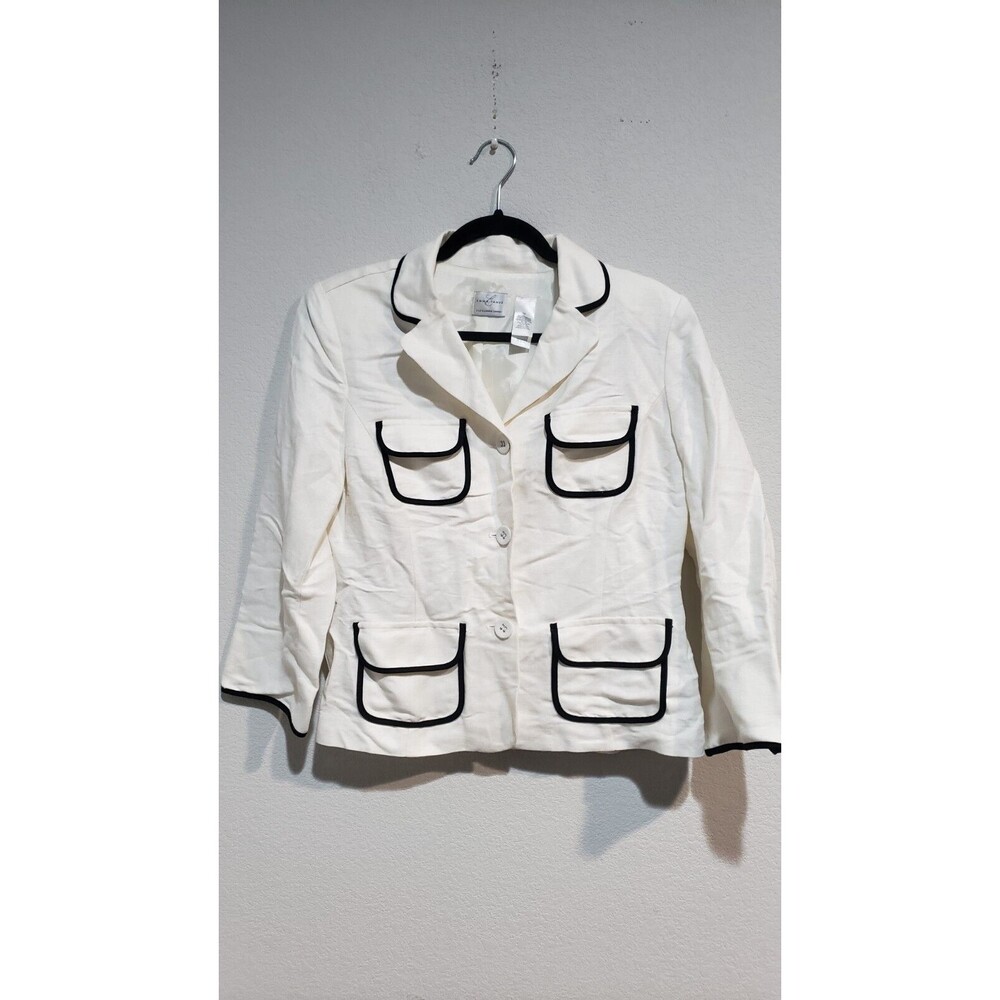 Emma James Women's Blazer Size 10 White & Black